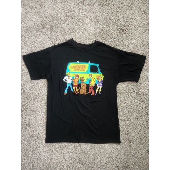 SCOOBY-DOO Shirt Womens Small Black Mystery Machine Embroidered T-Shirt - Picture 1 of 6